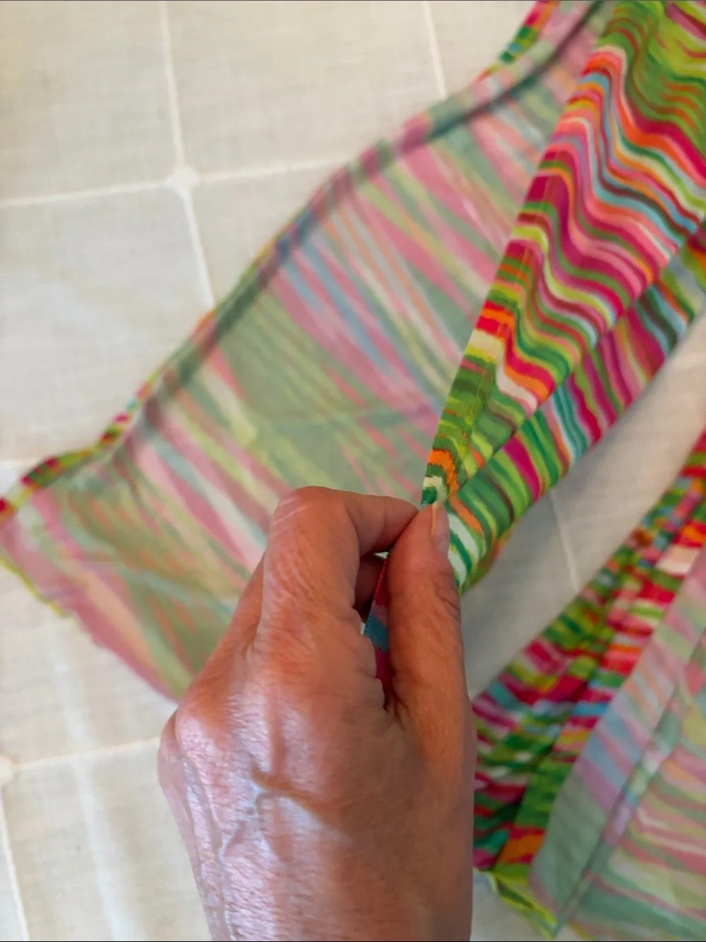 BECCA Multicolor Ripple-Stripe Wide-Leg Pants - Picture 6 of 7